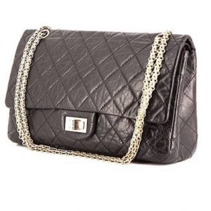 Chanel 2.55, édition limitée 2008, en cuir matelassé noir