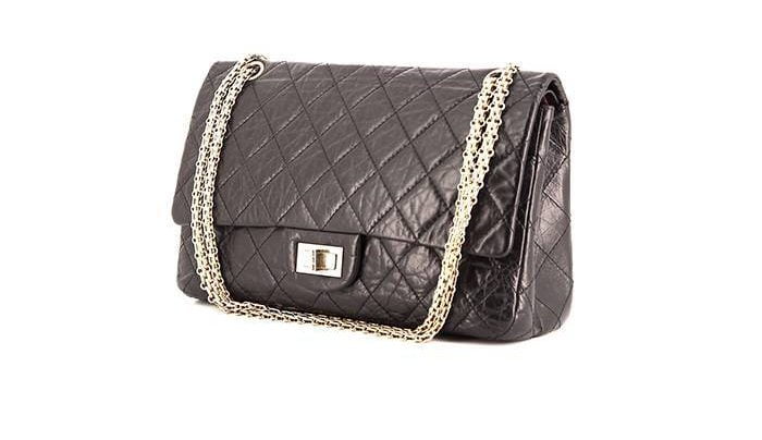 Chanel 2.55, édition limitée 2008, en cuir matelassé noir