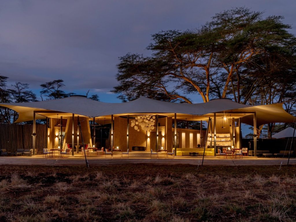 angama amboseli photographed by brian siambi — guest area rear exterior night