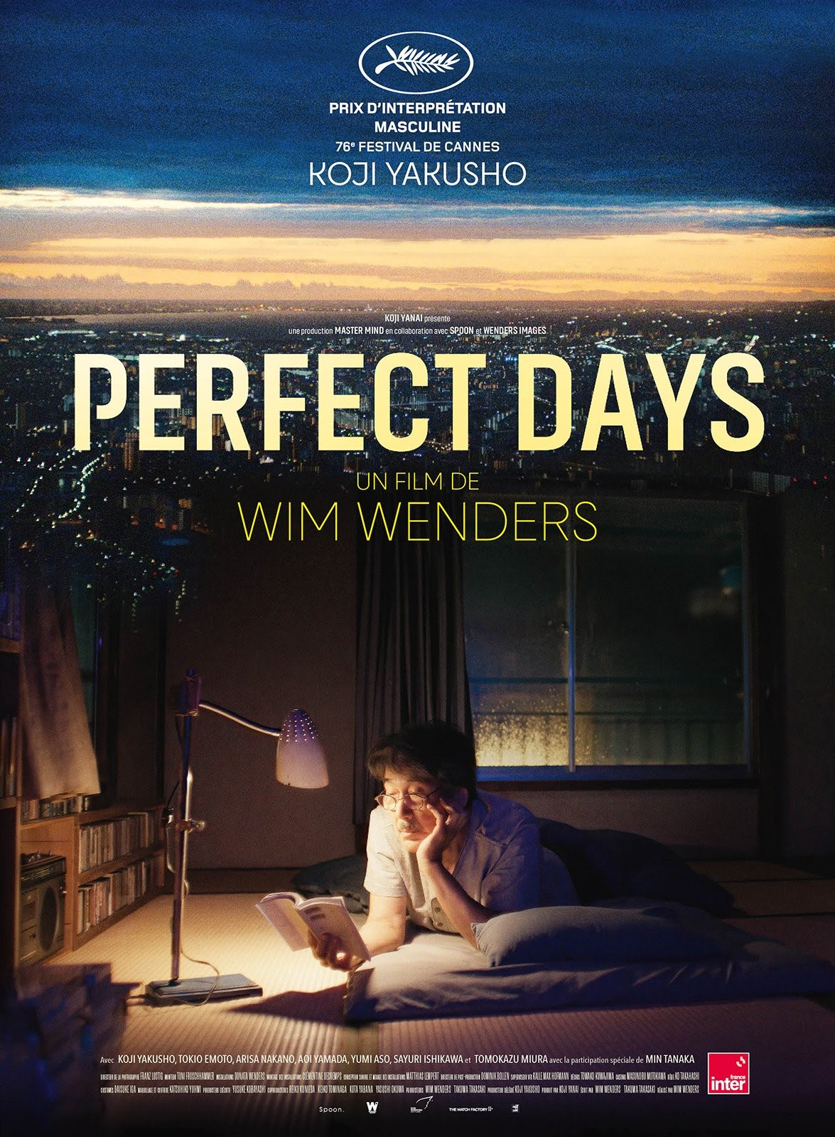PERFECT DAYS de Wim Wenders - Compétition Prix d'interprétation masculine 1 nomination Meilleur film étranger