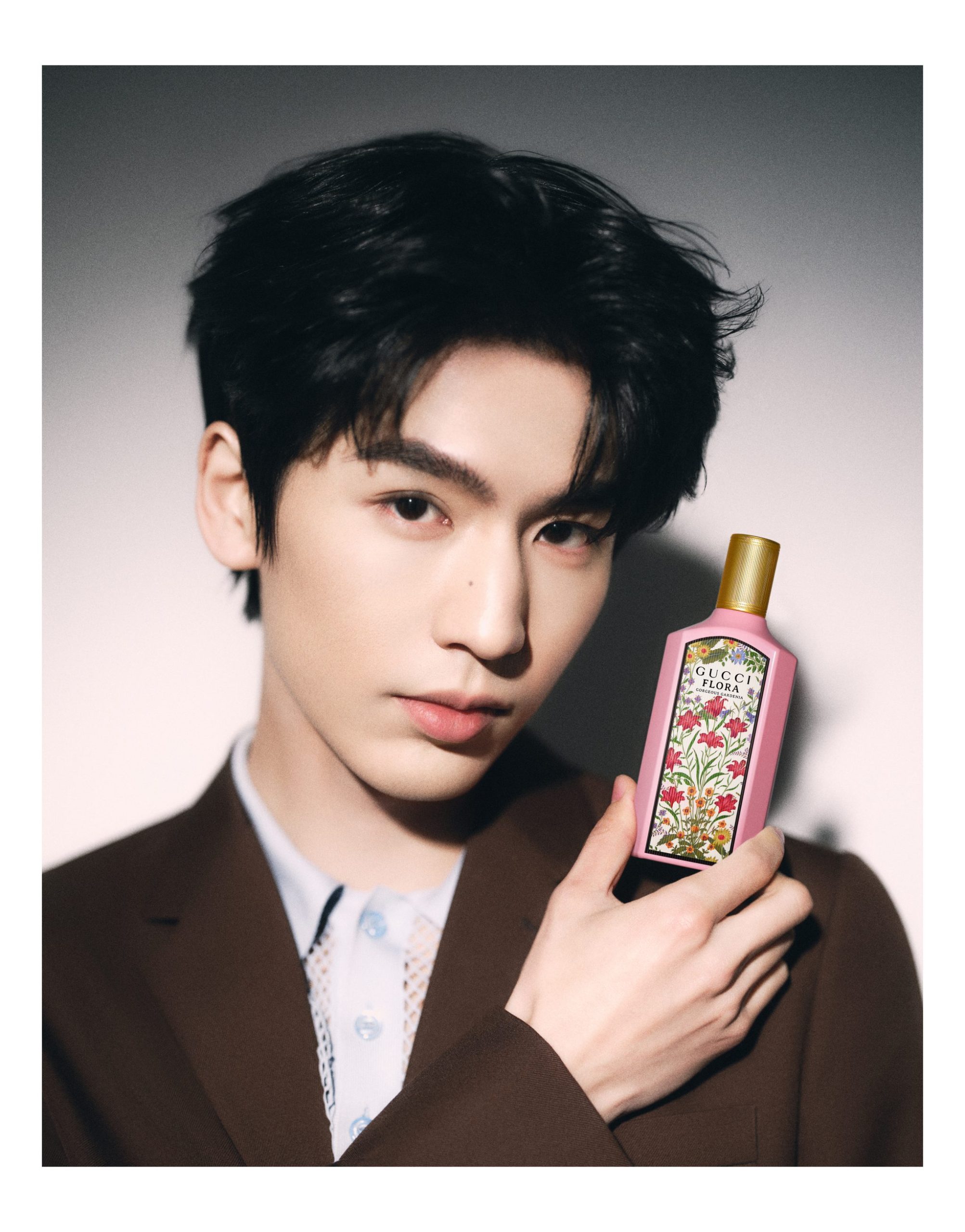 zhang linghe gucci brand ambassador fragrance announcement pr portrait with flora gorgeous gardenia 4x5