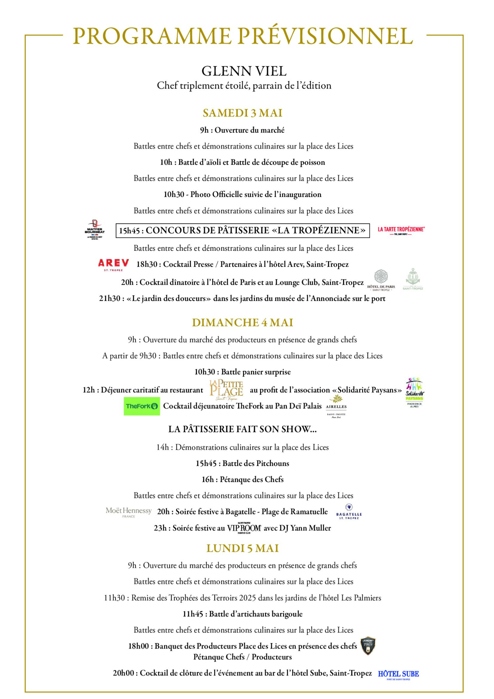 rendez vous du 3 au 5 mai 2025 à saint tropez pour une expérience gastronomique unique !