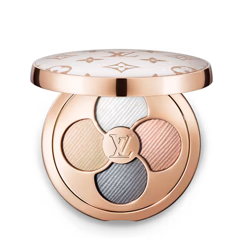 Collection Monogram Infrarouge de La Beauté Louis Vuitton avec palette LV Ombres, rouge à lèvres rouge et baume Galactic Veil.
