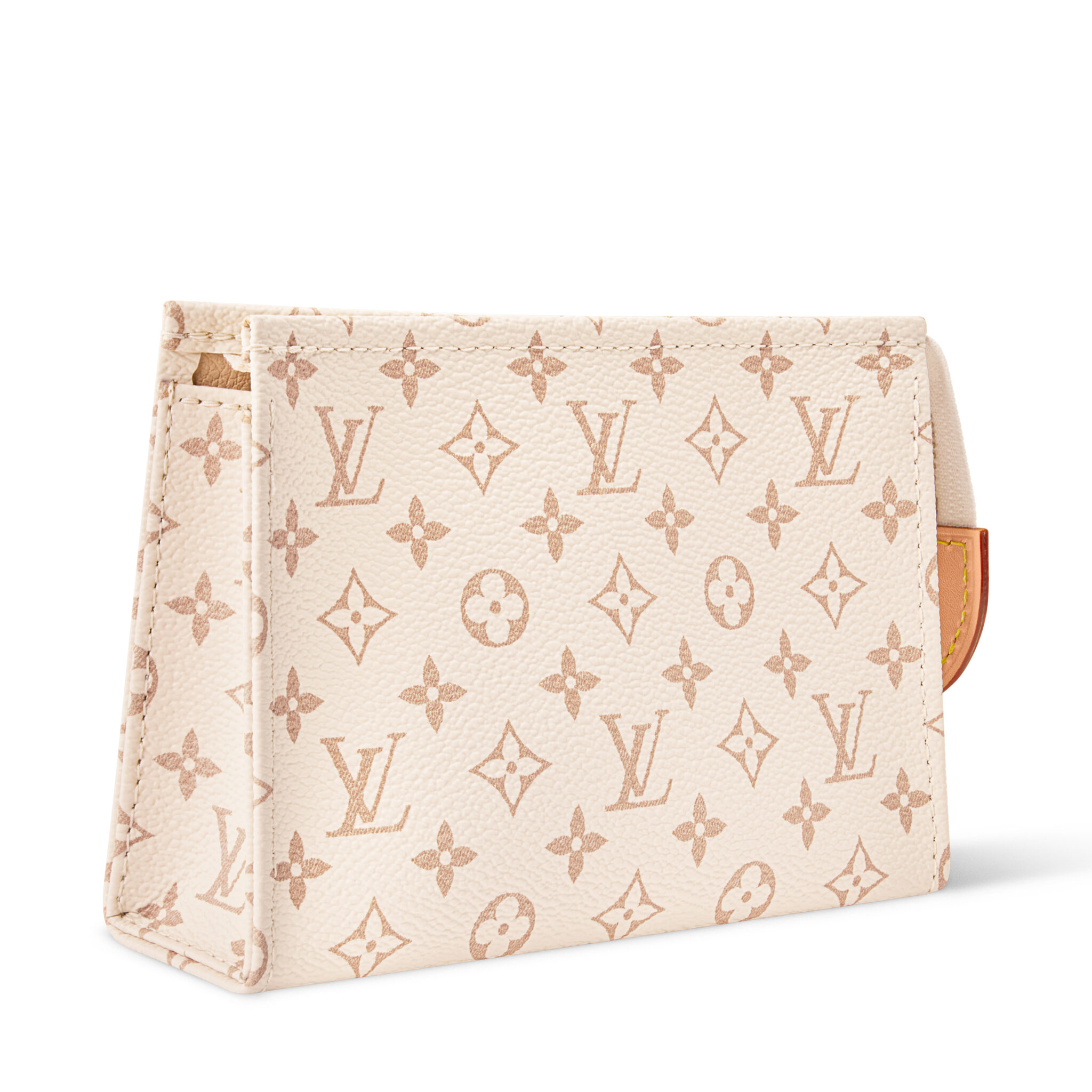 Collection Monogram Dune de La Beauté Louis Vuitton avec palette LV Ombres, rouge à lèvres LV Rouge et baume Stellar Veil.