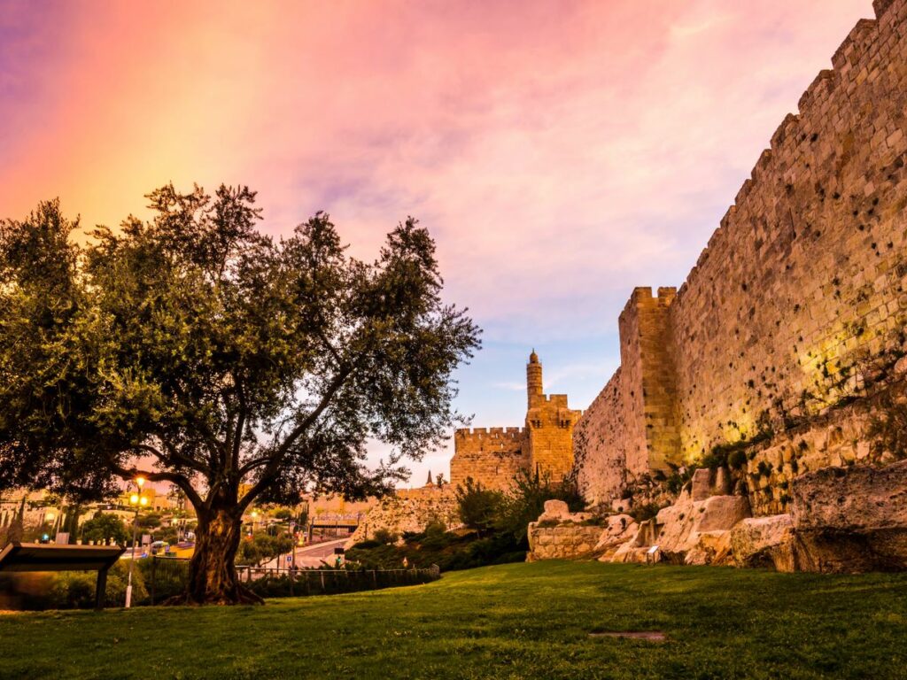murailles et ciel rose