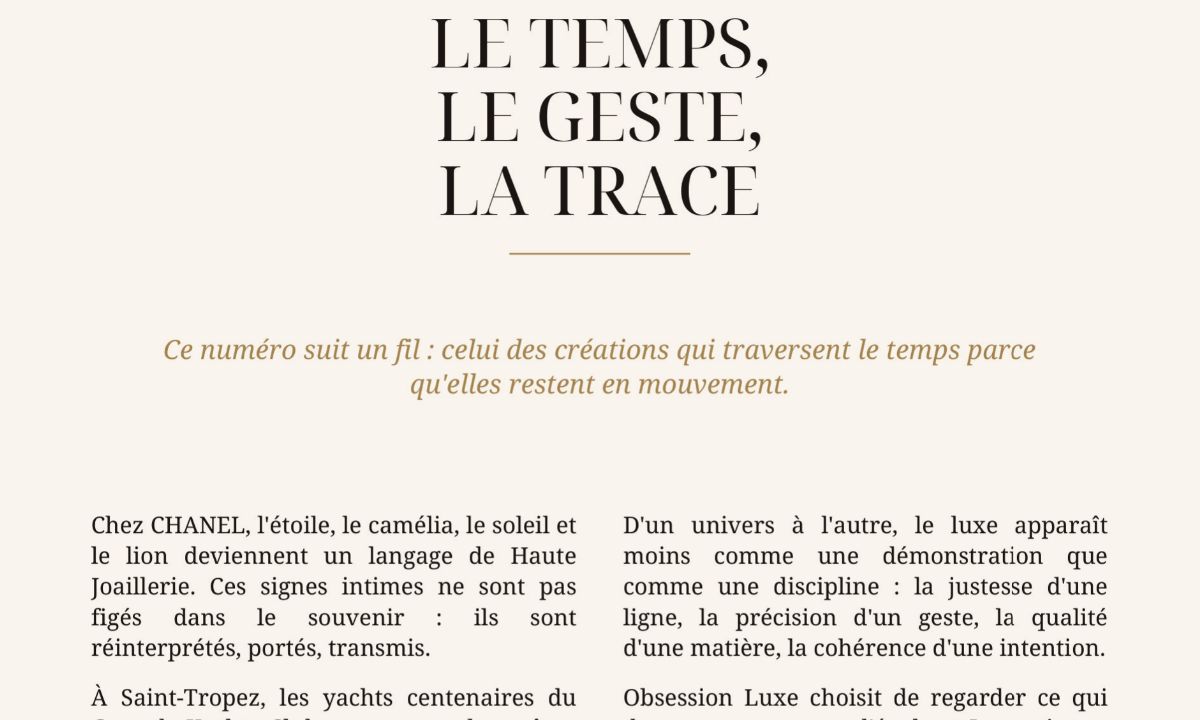 LE TEMPS, LE GESTE, LA TRACE